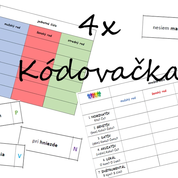 Kódovačka - rod, číslo a pád podstatných mien