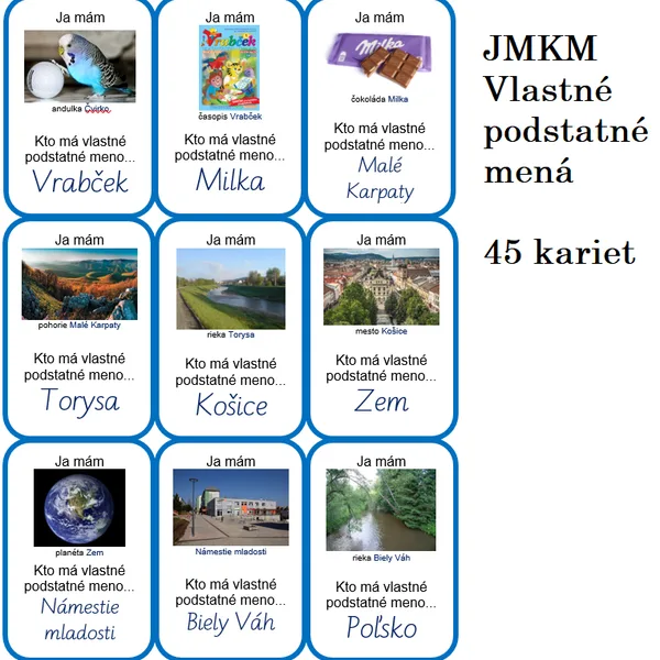 Ja mám, kto má? - Podstatné mená vlastné