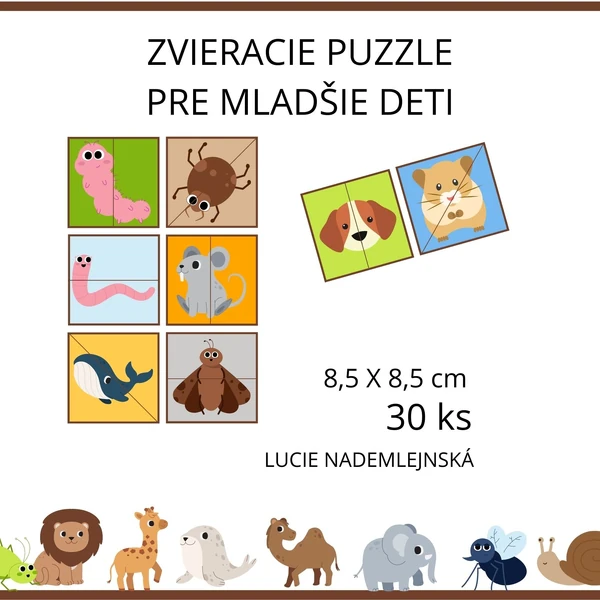 ZVIERACIE PUZZLE PRE MLADŠIE DETI