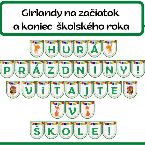 Girlandy na začiatok a koniec školského roka