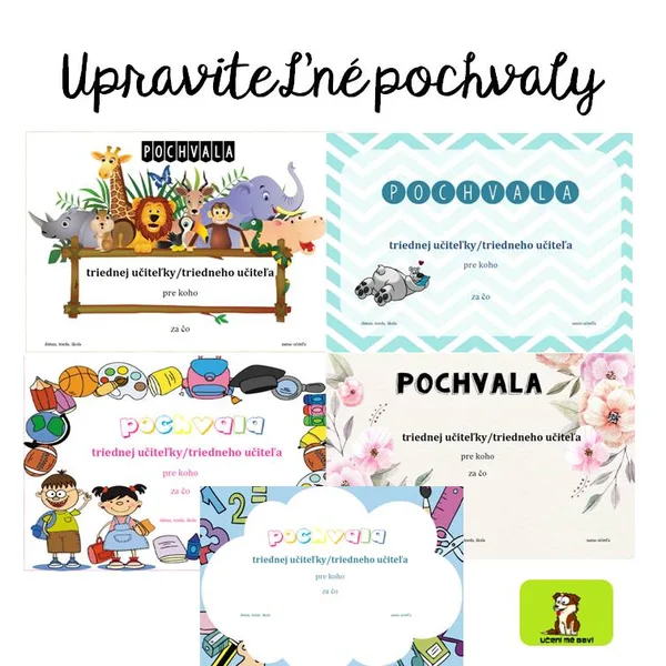 POCHVALY - UPRAVITEĽNÉ