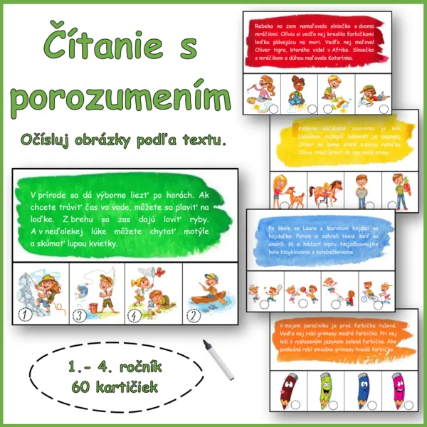 Čítanie s porozumením (očísluj obrázky podľa textu)
