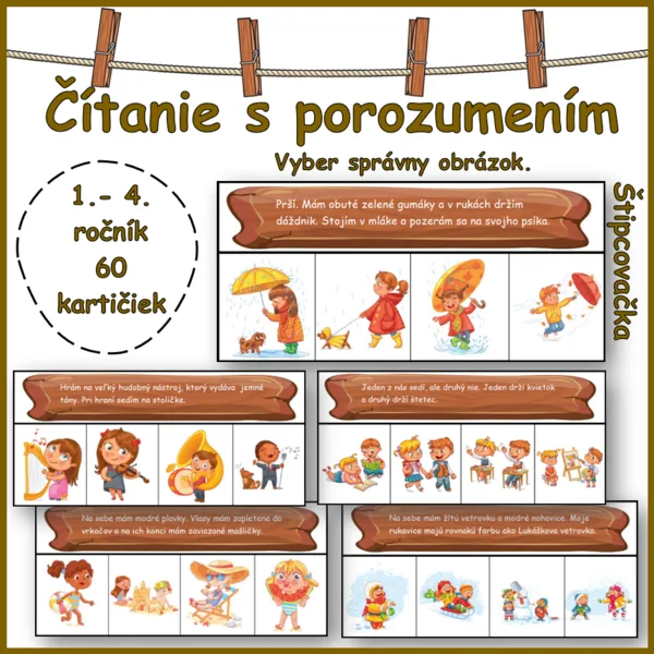 Čítanie s porozumením (vyber správny obrázok)