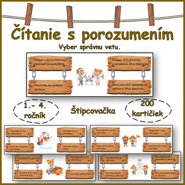 Čítanie s porozumením (vyber správnu vetu)
