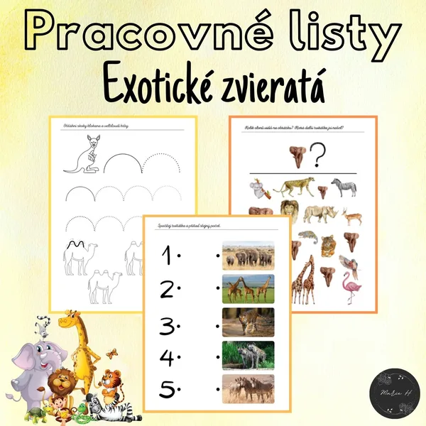 Exotické zvieratá, pracovné listy