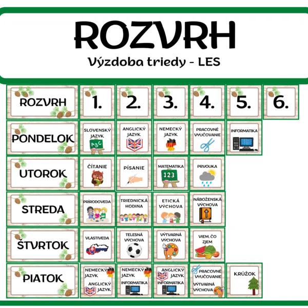 ROZVRH výzdoba triedy v téme LES
