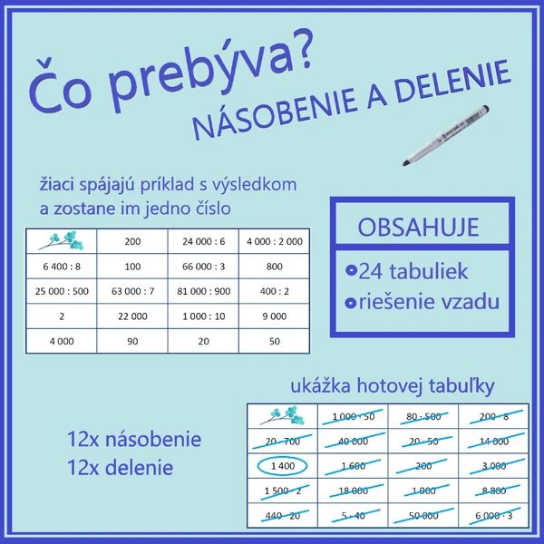 Čo prebýva? Násobenie a delenie do 100 000