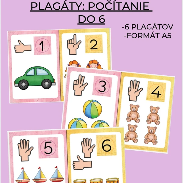 Plagáty: Počítanie do 6