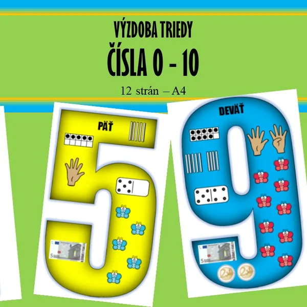Čísla 0-10 - výzdoba triedy