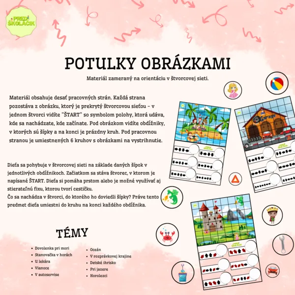Potulky obrázkami (Orientácia v štvorcovej sieti)