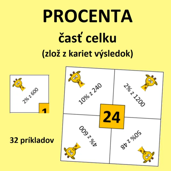PROCENTA - časť celku (zlož z kariet výsledok) 