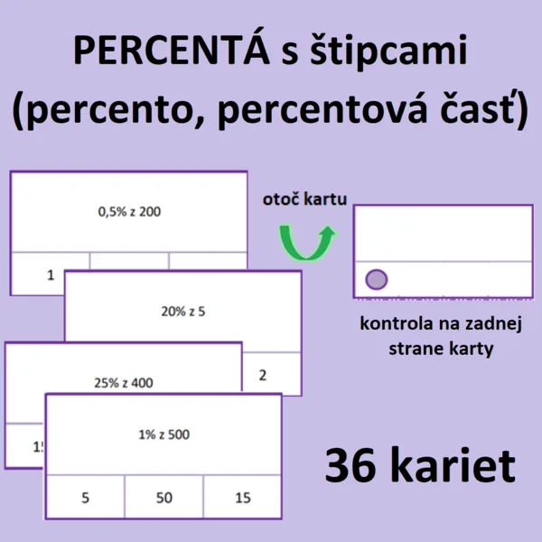 PERCENTÁ s štipcami (percento, percentová časť) 