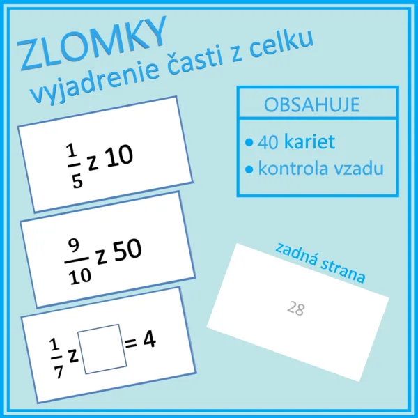 ZLOMKY - vyjadrenie časti z celku