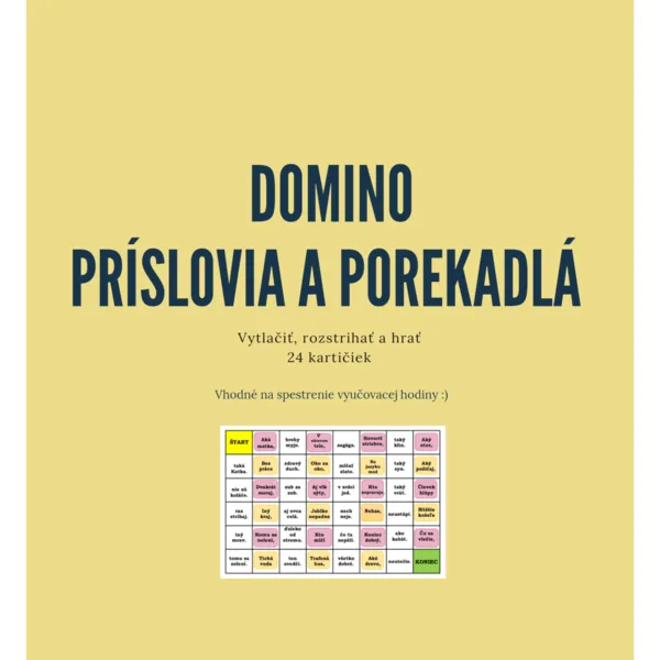 DOMINO - príslovia a porekadlá