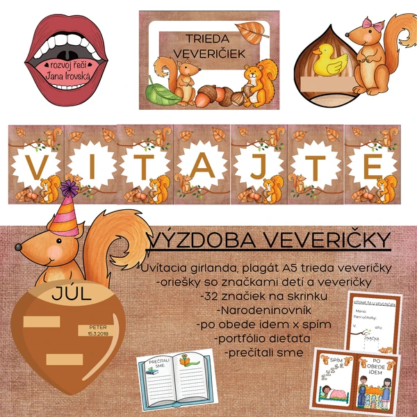 VÝZDOBA MŠ-VEVERIČKY 