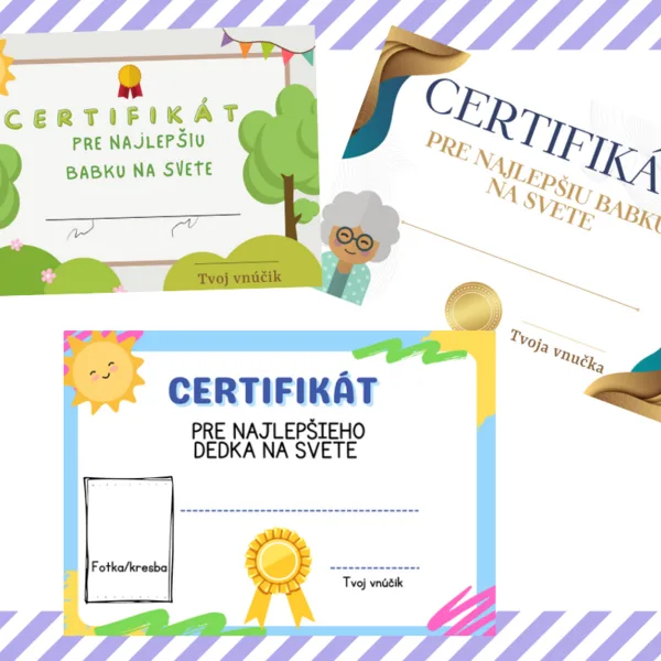 Certifikát - babka, dedko