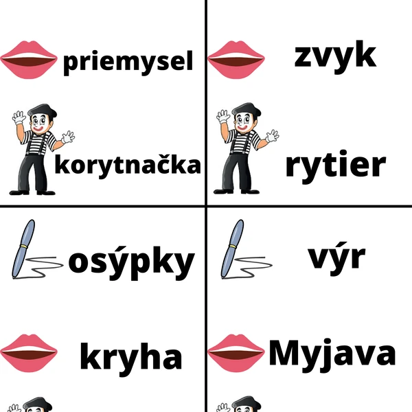 Aktivity VYBRANÉ SLOVÁ