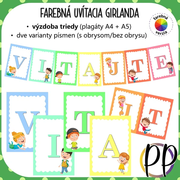 Farebná uvítacia girlanda (výzdoba)