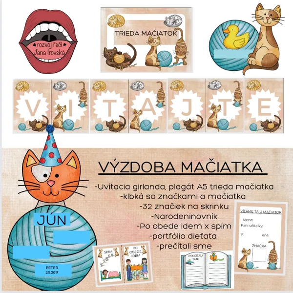 VÝZDOBA MŠ-MAČIATKA 