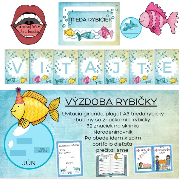 VÝZDOBA MŠ-RYBIČKY 