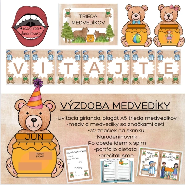 VÝZDOBA MŠ-MEDVEDÍKY