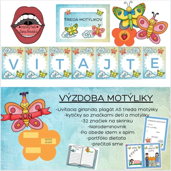 VÝZDOBA MŠ-MOTÝLIKY 