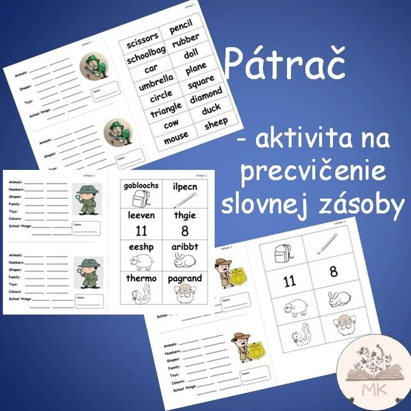 Pátrač - aktivita na precvičenie slovnej zásoby