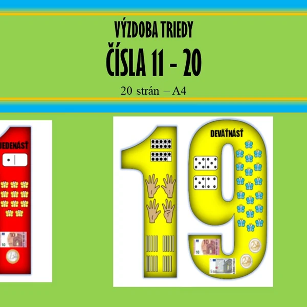 Čísla 11-20 - výzdoba triedy