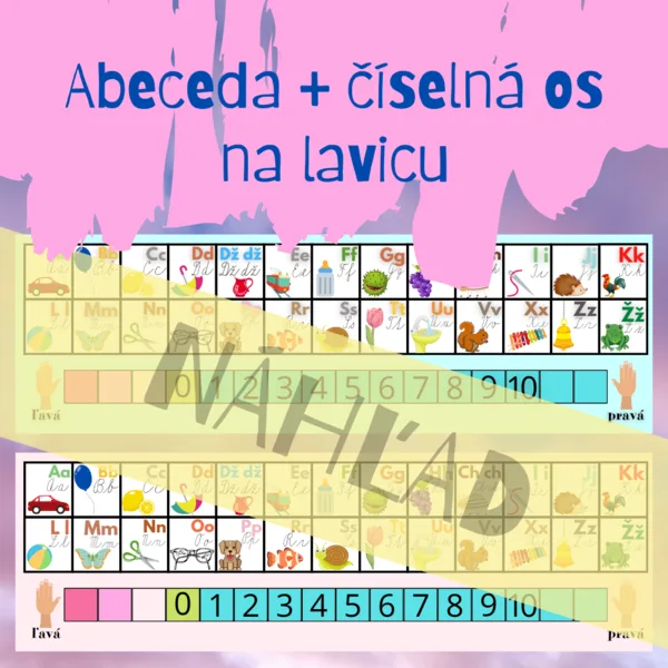 Abeceda a číselná os na lavicu