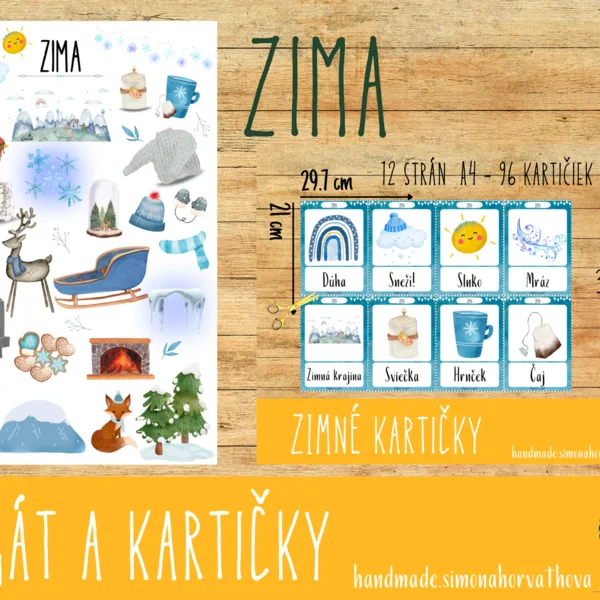 ZIMA plagát a kartičky