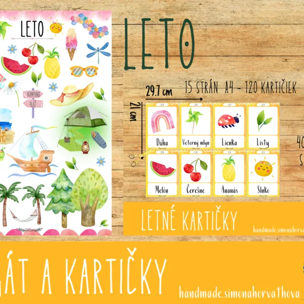 LETO - plagát a kartičky