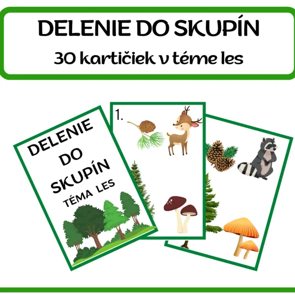 DELENIE DO SKUPÍN - kartičky v téme LES