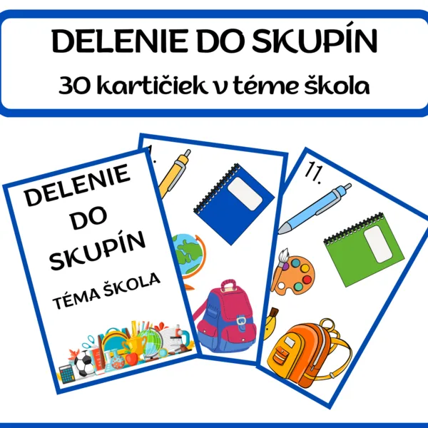 DELENIE DO SKUPÍN - kartičky v téme ŠKOLA