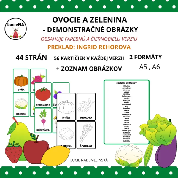 OVOCIE A ZELENINA - DEMONSTRAČNÉ OBRÁZKY