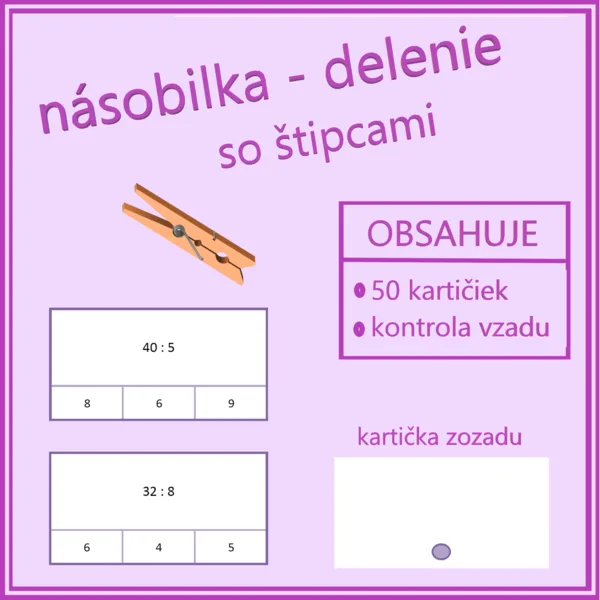 Násobilka - delenie s štipcami (delilka)