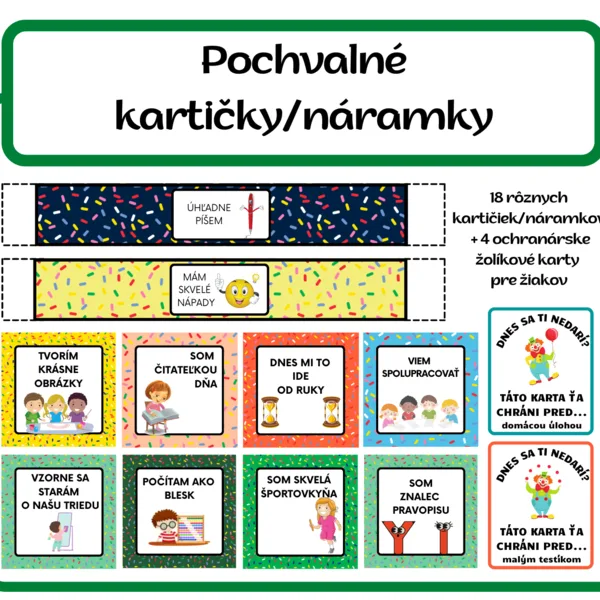 POCHVALNÉ KARTIČKY A NÁRAMKY