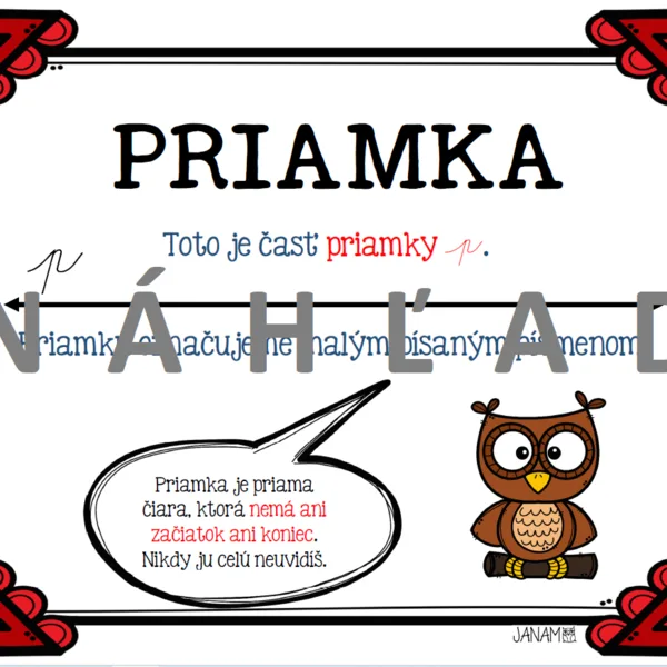 Geometria 2. ročník - pomôcka na nástenku