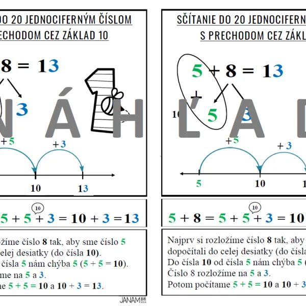 Matematika, vyvodenie učiva 2. ročníka deťom do zošita.