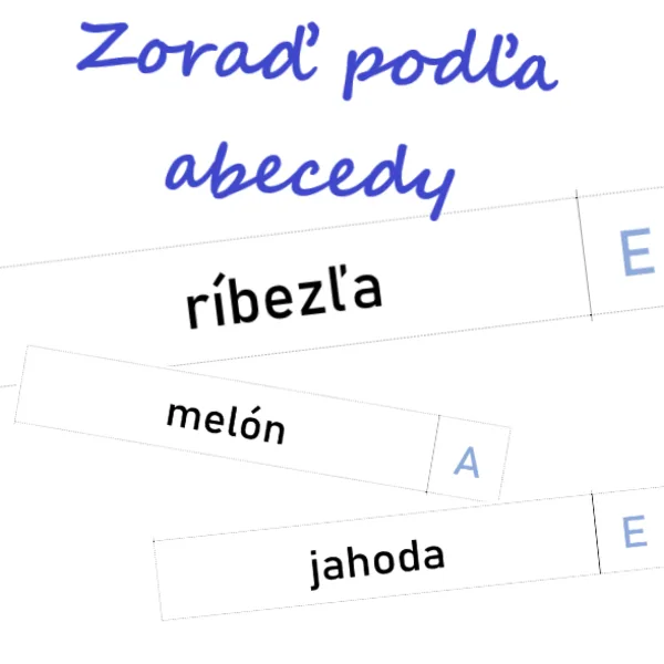 Zoraď podľa abecedy
