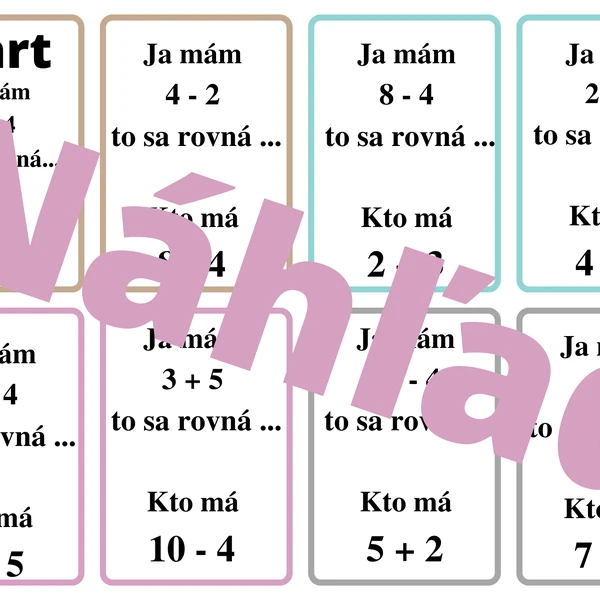 Sčítanie a odčítanie do 10 - Ja mám, kto má