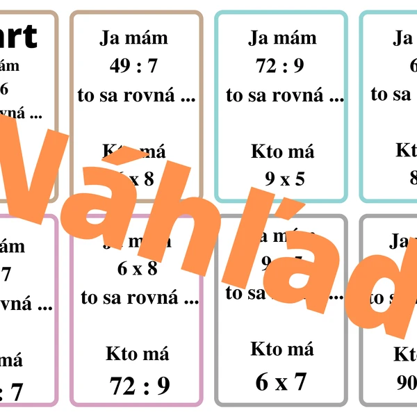 Násobenie/delenie do 10 - Ja mám, kto má