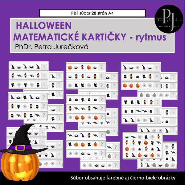 48 matematických kartičiek HALLOWEEN