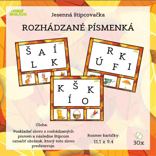 Rozhádzané písmenká (Jesenná štipcovačka)