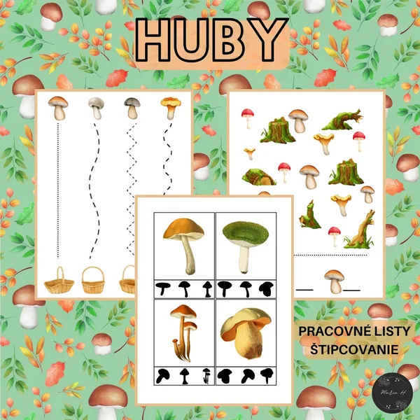 Huby - pracovné listy a štipcovanie