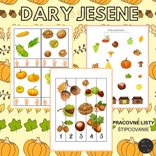 Dary (plody) jesene, štipcovanie a pracovné listy
