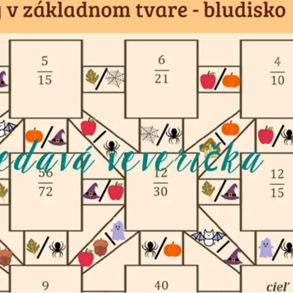 Zlomky v základnom tvare - bludisko