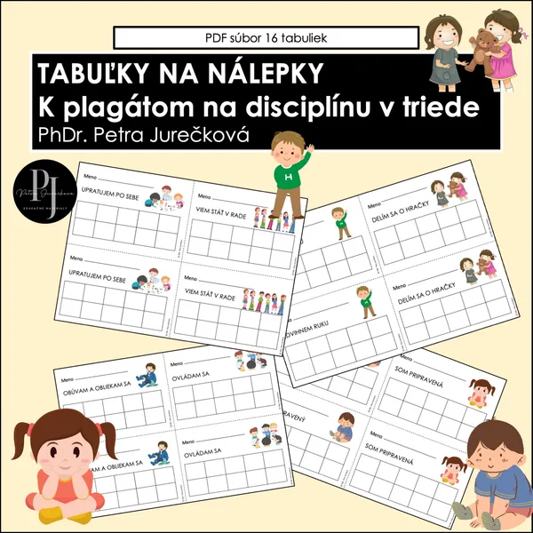 Tabuľky na nálepky k súboru Plagáty na disciplínu v triede