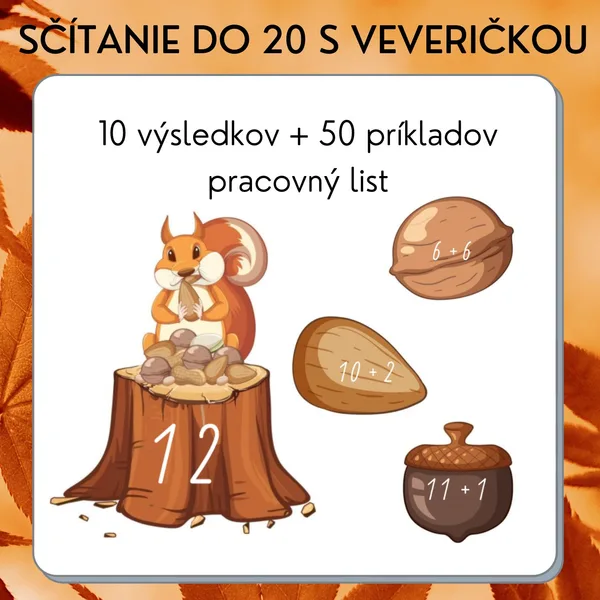 Sčítanie do 20 s veveričkou