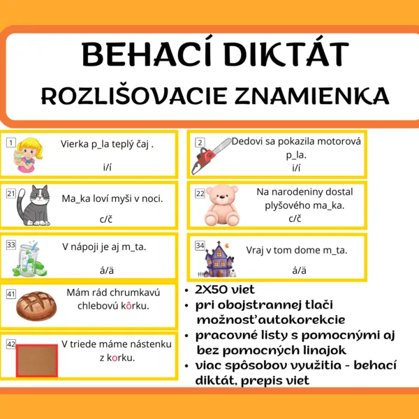 Behací diktát - rozlišovacie znamienka