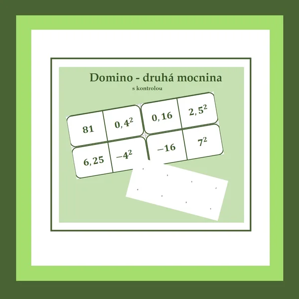 Domino - druhá mocnina					 					